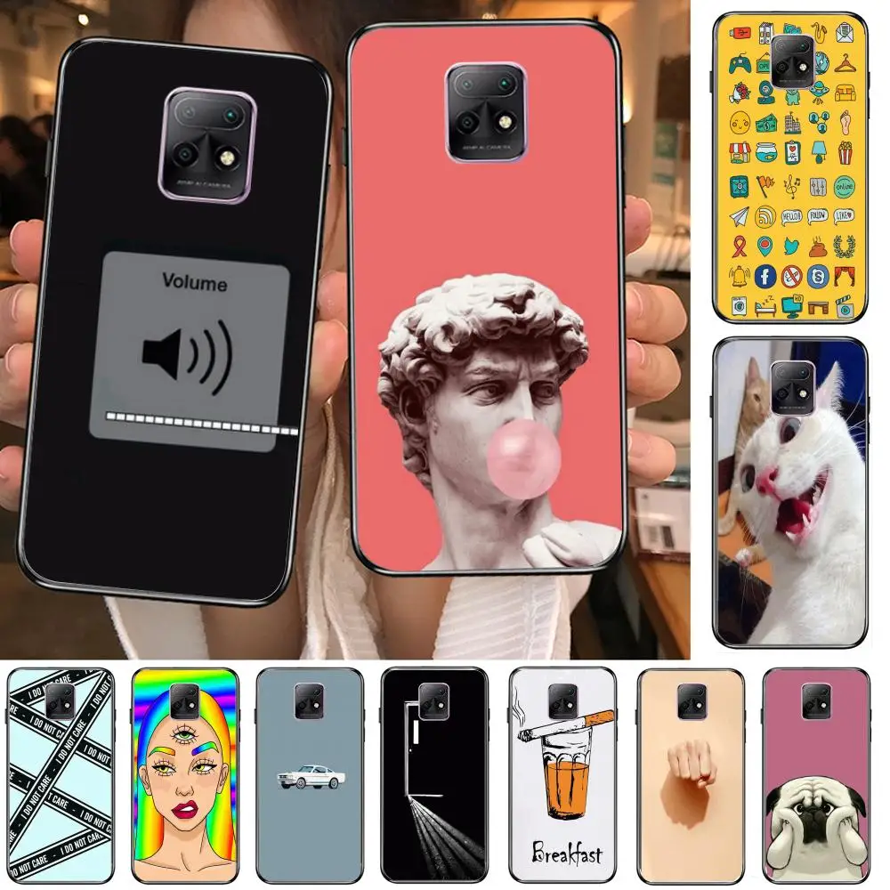 

Phone Case For XiaoMi Redmi 10X 9 8 7 6 5 A Pro S2 K20 T 5G Y1 Anime Black Cover Silicone Back Pretty Fall Prevention