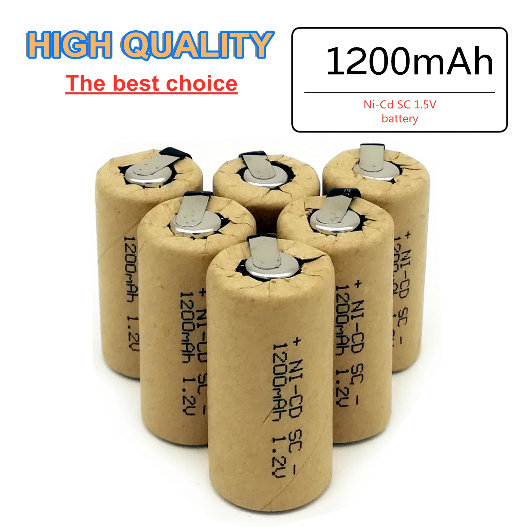 

32 шт. Высококачественная аккумуляторная батарея Sub C 1200 мАч SC NI-Cd 1,2 в, с вкладками, для шуруповерта, электроинструментов