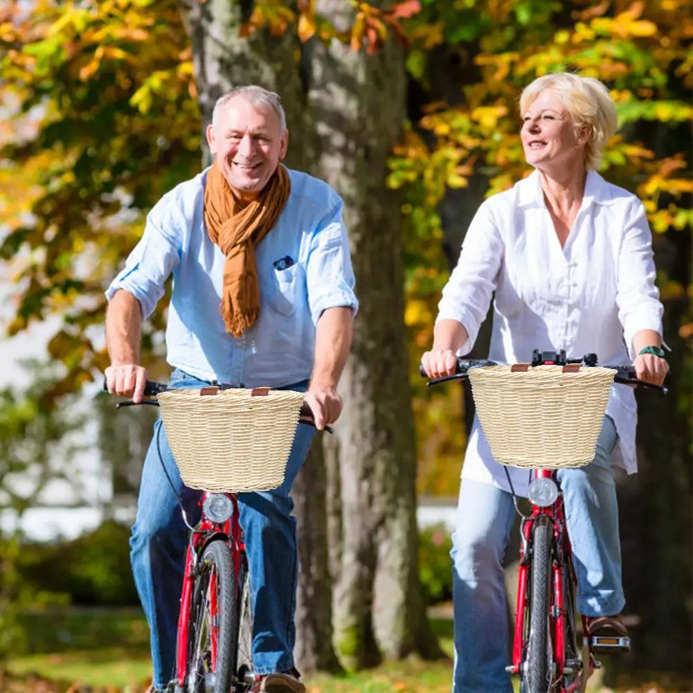 Детская плетеная корзина из ротанга на руль детская велосипедная для мальчиков и