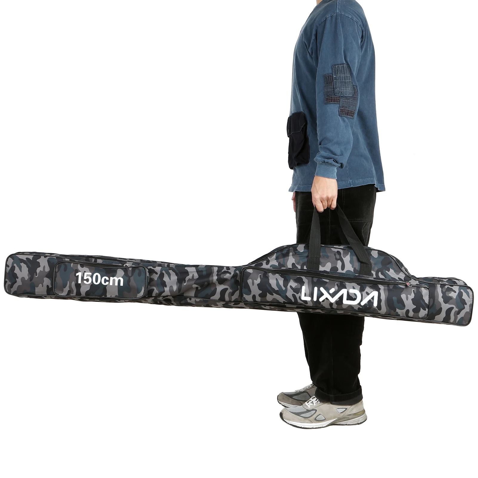 

Lixada 3 Layers Fishing Pole Bag Portable Folding Rod Carry Case Fishing Reel Tackle Storage Bag Case