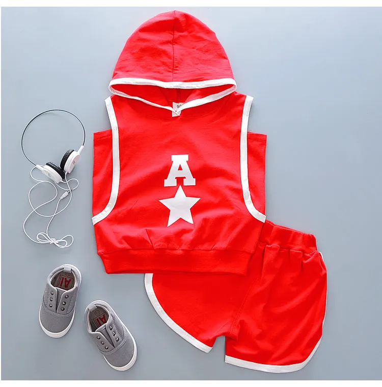 

2020 New Summer children clothing sets toddler girls clothing sets top+shorts 2Pcs/sets kids casual clothes boys sport suits