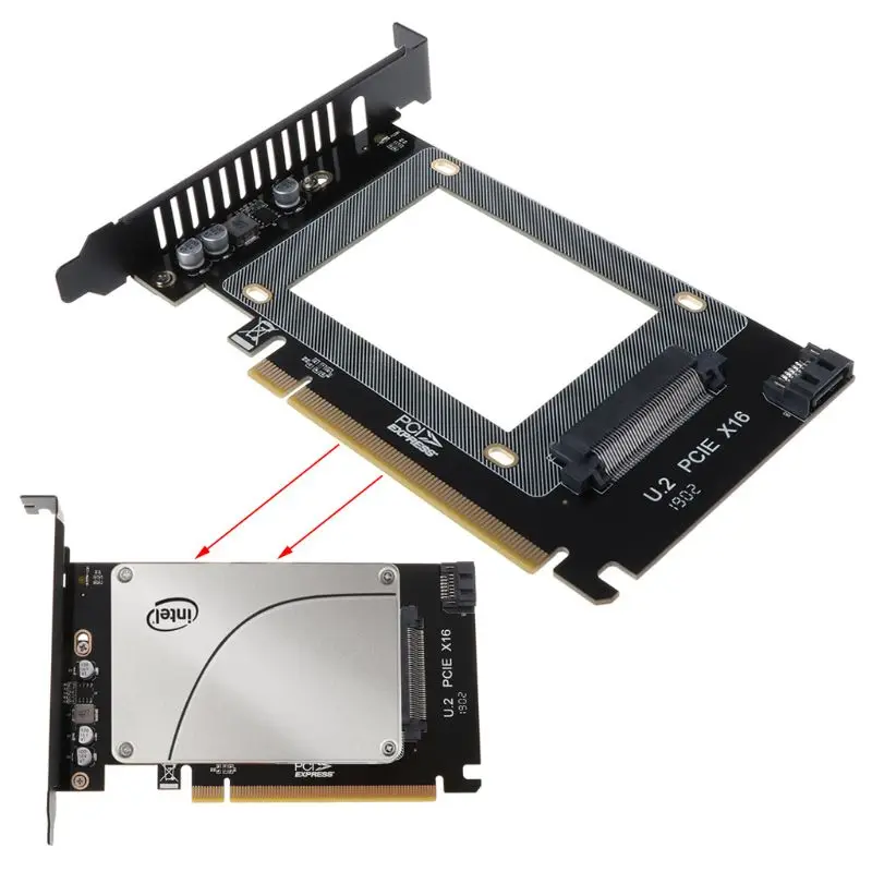 Переходник PCI-E Riser 3 0 4X X16 к U.2 SFF-8639 адаптер NVMe PCIe SSD PCI-e U2 карта M.2 NGFF 2 5 'SSD на PCI-EX16