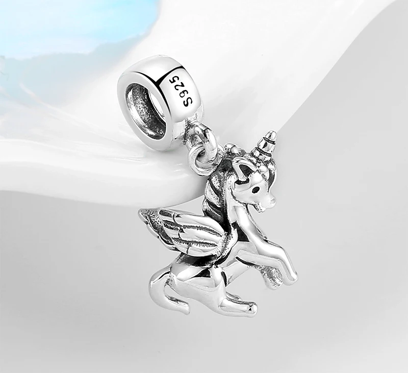 Hot sale 925 Sterling Silver fashion unicorn pendants beads charms Fit Original Pandora Charm Bracelet Jewelry making | Украшения и