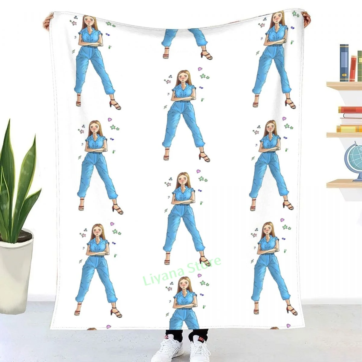 

Cute Anme Girl Throw Blanket 3D printed sofa bedroom decorative blanket children adult Christmas gift
