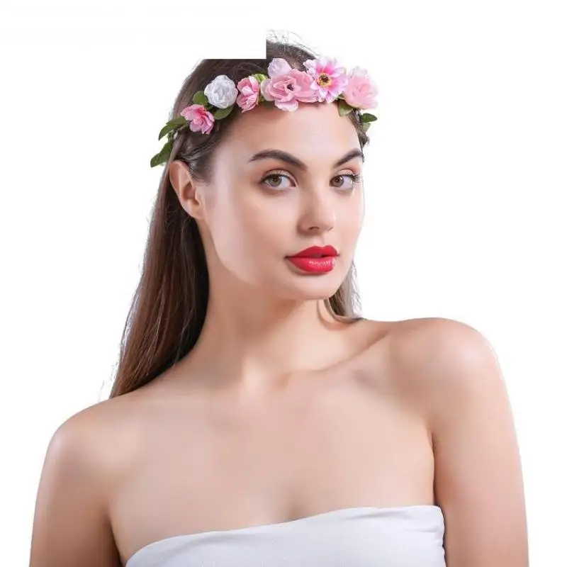 Цветочная корона повязка на голову для пляжного путешествия Свадебный веночек