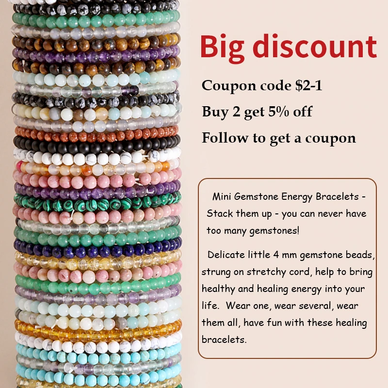 OAIITE 4 мм Мини Энергетические Браслеты из натурального камня браслет с бусинами