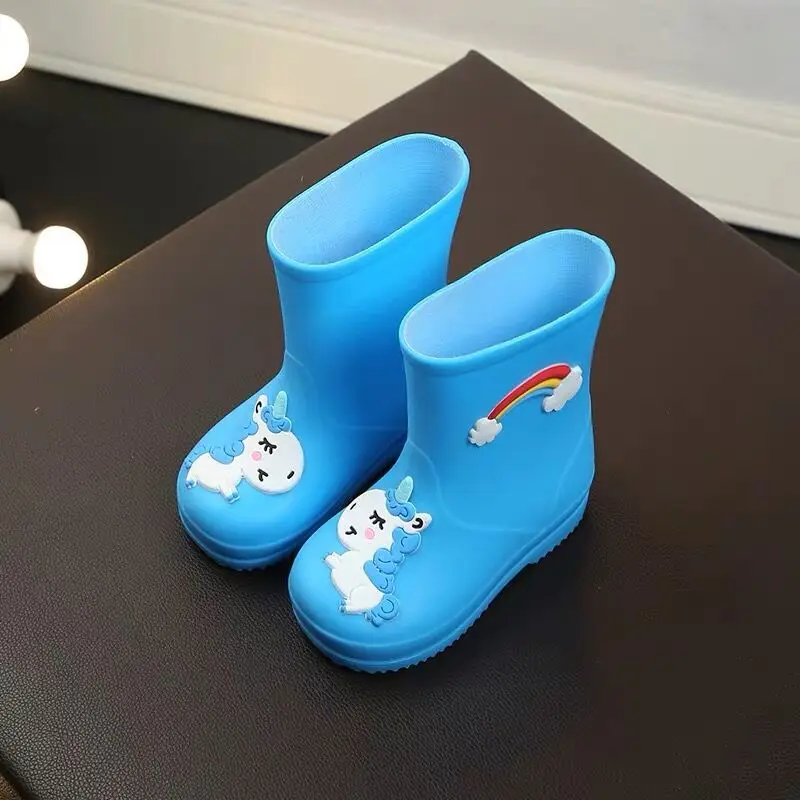 Детская непромокаемая обувь для девочек с радужной лошадкой Всесезонная