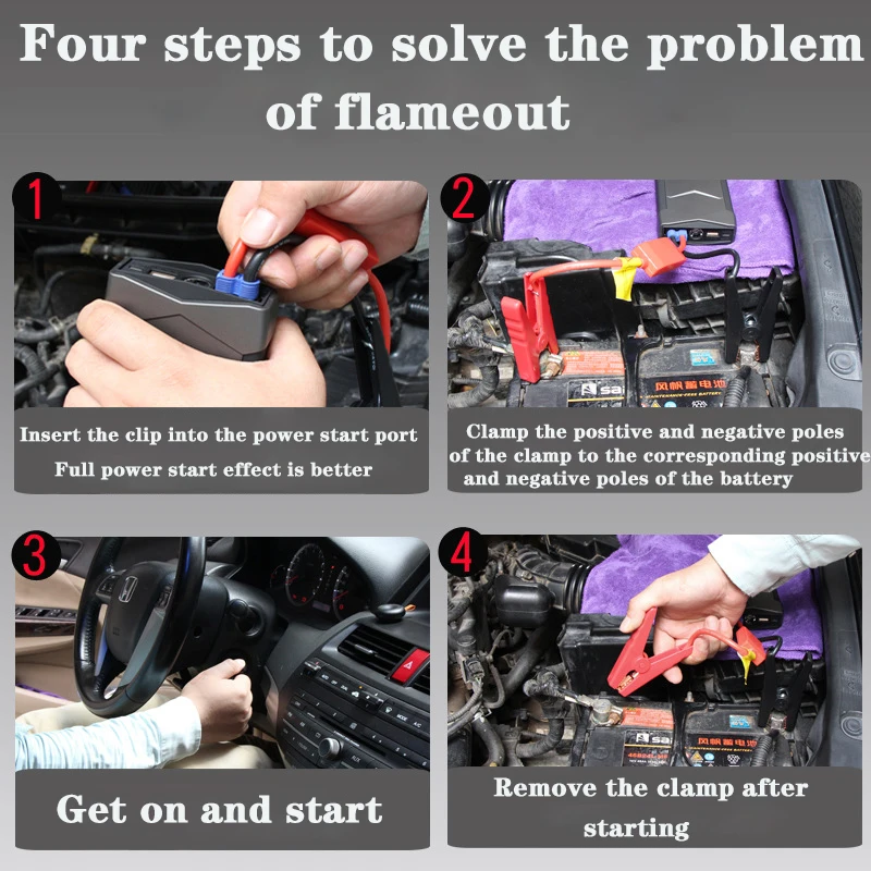 

OEING 10800mAh Jump Starter Emergency Jump starter Battery Power Bank Auto Booster Peak Amper 1000A for All Gas and 6L Diesel