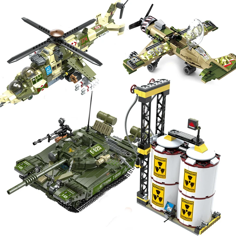 Военный танк Вертолет Самолет совместимый с 2 мировым войном военный самолет