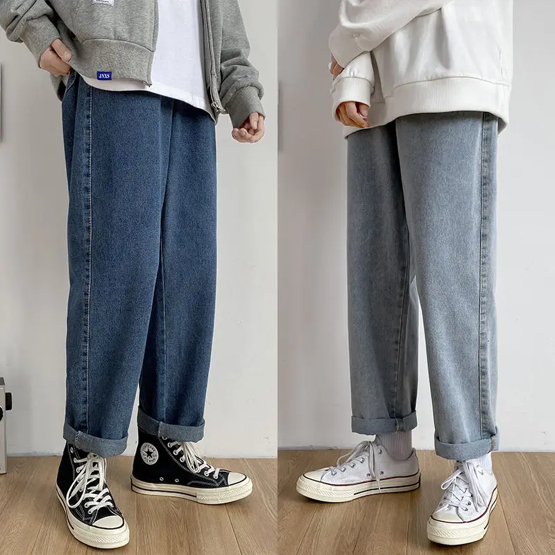 

Spring Summer Wide-leg Jeans Men's Fashion Retro Casual Jeans Men Streetwear Korean Loose Hip-hop Straight Denim Trousers Mens