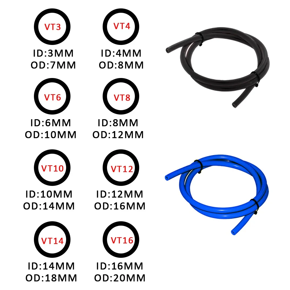 Universal 3/4/6/8/10/12/14mm Auto Motorcycle Vacuum Silicone Hose Racing Line Pipe Tube Gas Oil Fuel Petrol | Автомобили и