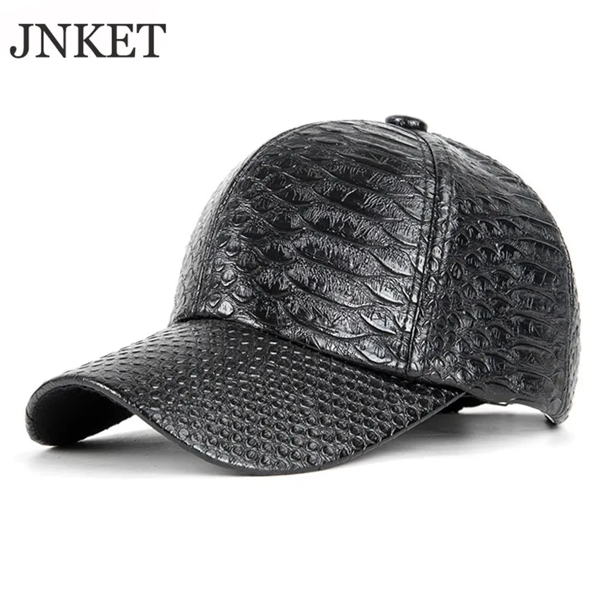Модная бейсболка JNKET из искусственной кожи для мужчин и женщин с крокодиловым