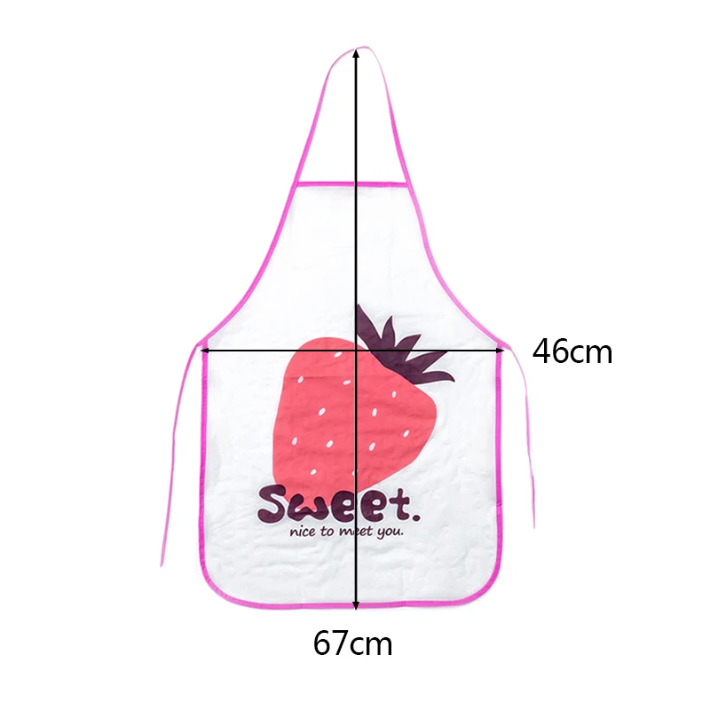 

Semi Transparent Waterproof Anti-oil Apron Cartoon Fruit Printing Brief Adult Apron Kitchen Baking Cooking Accessories Bib Apron