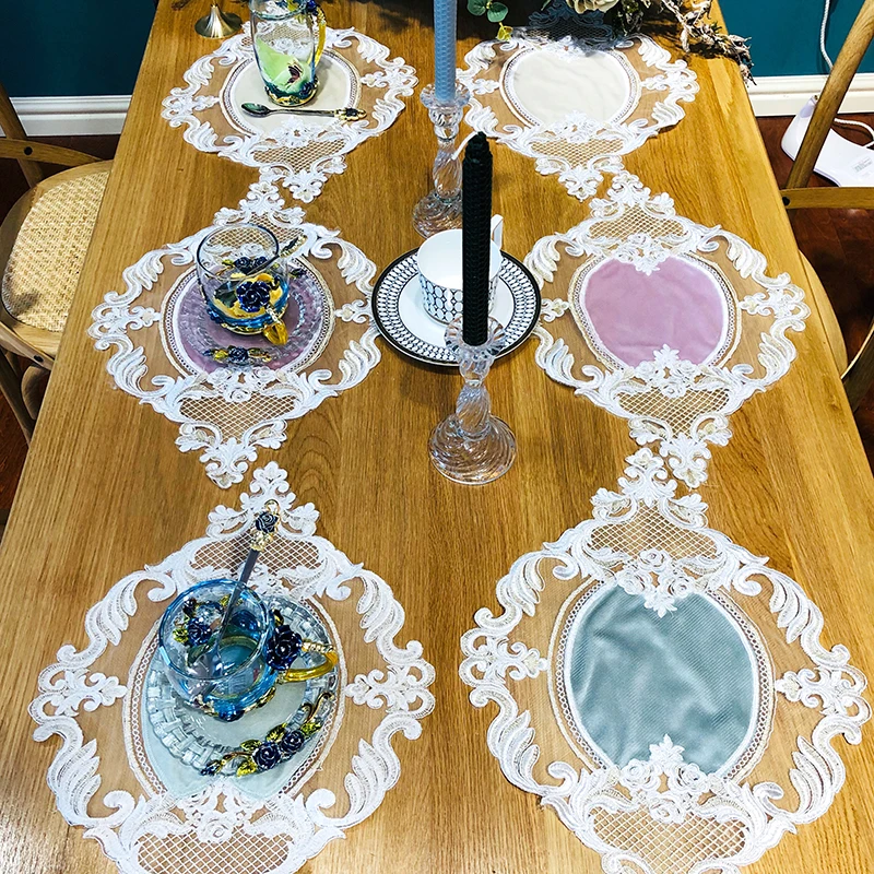 Европа вышитая настольная дорожка крышка стола с флагом кружева элитное