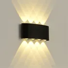 Современная светодиодная уличная Водонепроницаемая настенная лампа Thrisdar, вверх и вниз светильник для виллы, коридора, балкона, крыльца, наружный настенный светильник, 8 Вт12 Вт