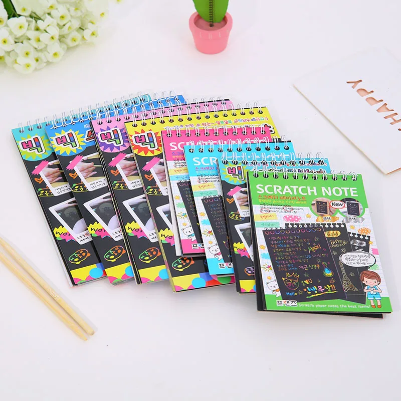 Scratch Paper Children Pupil Camouflage Hyun Coloured Drawing Or Pattern Scrape Stencil Illustrated Book |