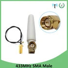 GRANDWISDOM 5 шт. 433 МГц Антенна 2-3dbi sma штекер lora модуль lorawan антенна ipex 1 SMA Гнездовой Удлинительный кабель