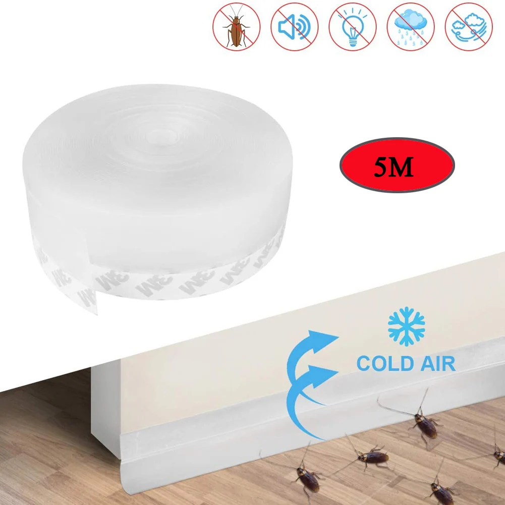 

Самоклеящаяся уплотнительная лента для дверей, силиконовая Звукоизоляционная уплотнительная лента для окон, защита от пыли, насекомых, две...