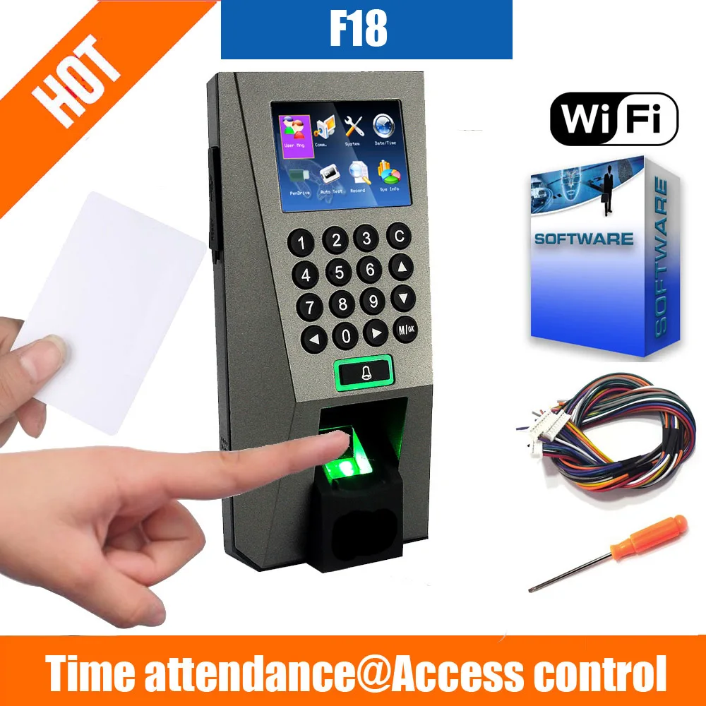 Профессиональная система контроля доступа к отпечаткам пальцев с ЖК-экраном |