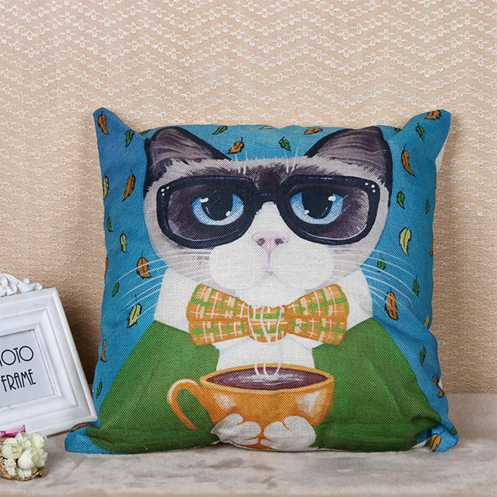 Подушка для дивана DishyKooker с милым мультяшным котом домашнего декоративная