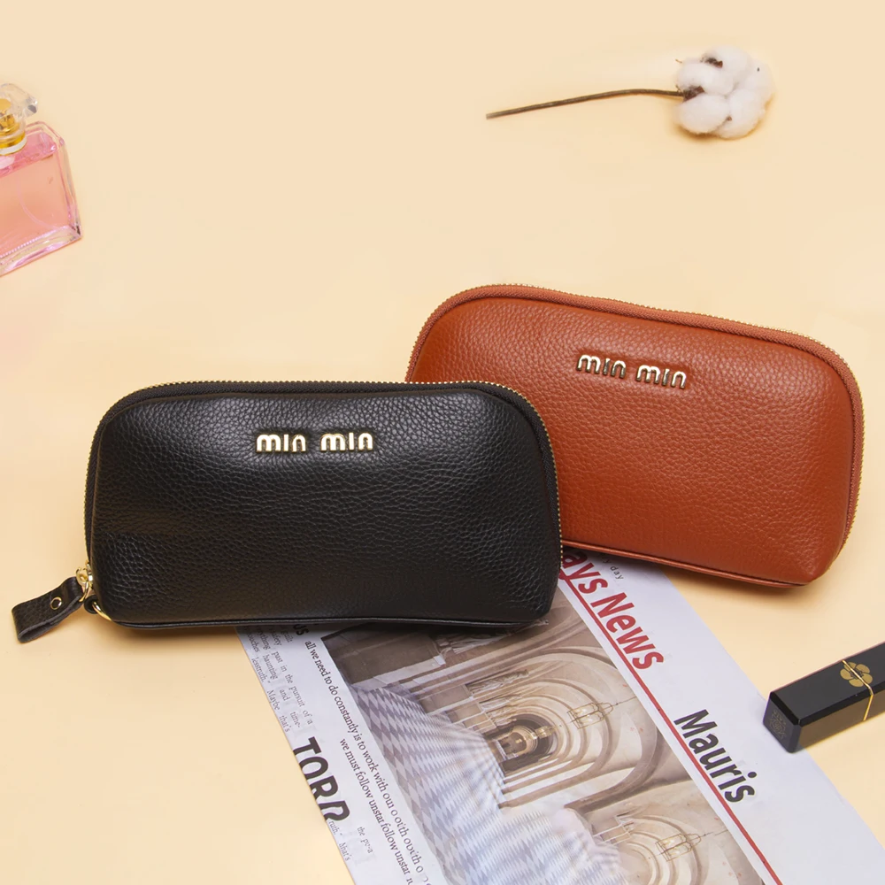 

Ellovado Genuine Leather Clutch Bag Women Coin Purse Female Multi-layer Zipper Organizer Women Storage Bag Fashion Small Wallets