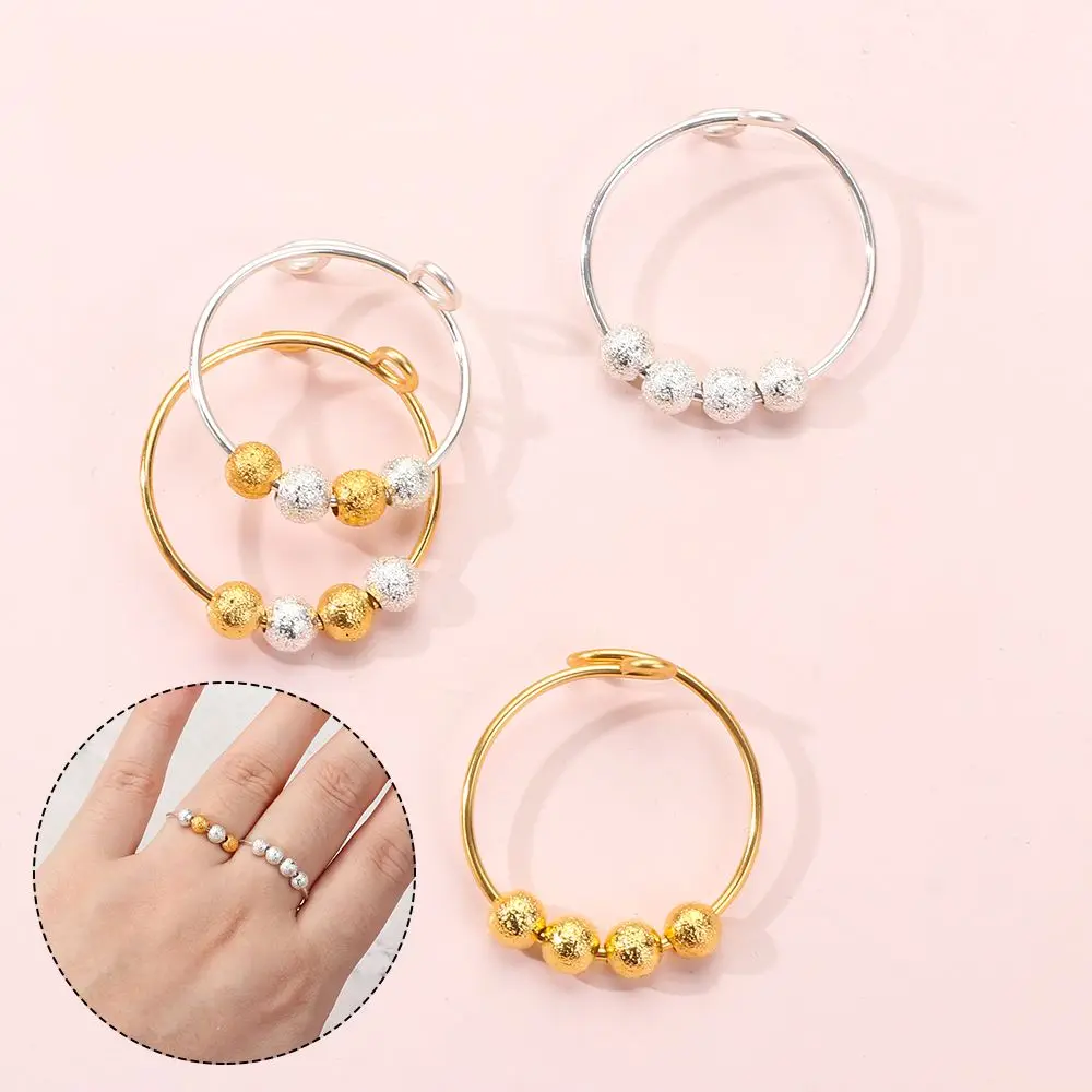 

Fashion Creativity Anti Stress Single Coil Fidget Beads Rings Beaded Jewelry Rotate Freely Anxiety Ring