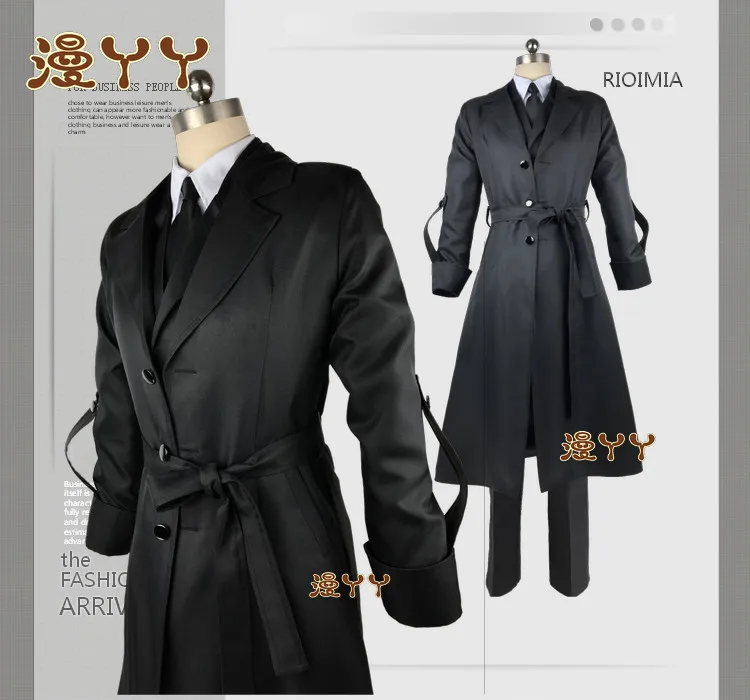 

Bungou Stray Dogs Cosplay Costume Dazai Osamu Cosplay Men Suits Black Jacket Pants Shirt Tie Sets Outfit Halloween Stage Costume
