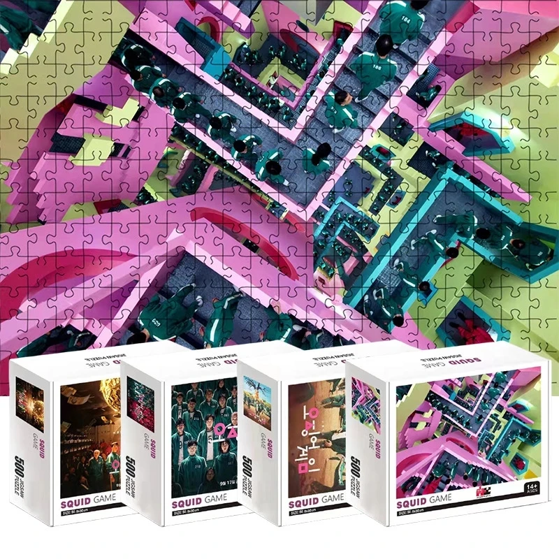 

Горячая Распродажа игра кальмар головоломка 500 шт. с фигуркой карточка настольные игры для взрослых игрушки для детей рождественские персо...