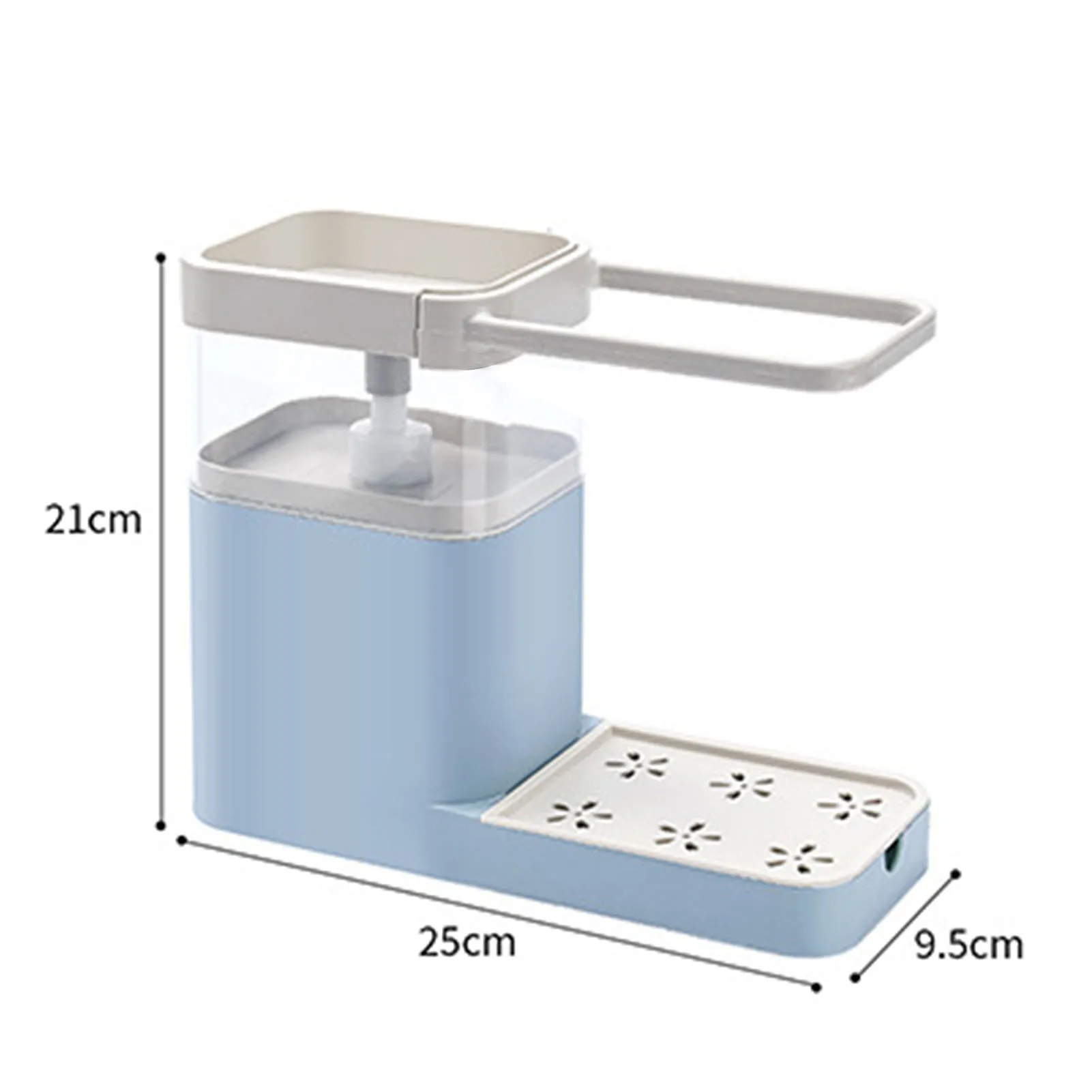 

Kitchen Storage Shelf 2-in-1 Soap Dispenser Towel Rack Sponge Holder Bathroom Multifunctional Cleaning Towel Organizer Tool