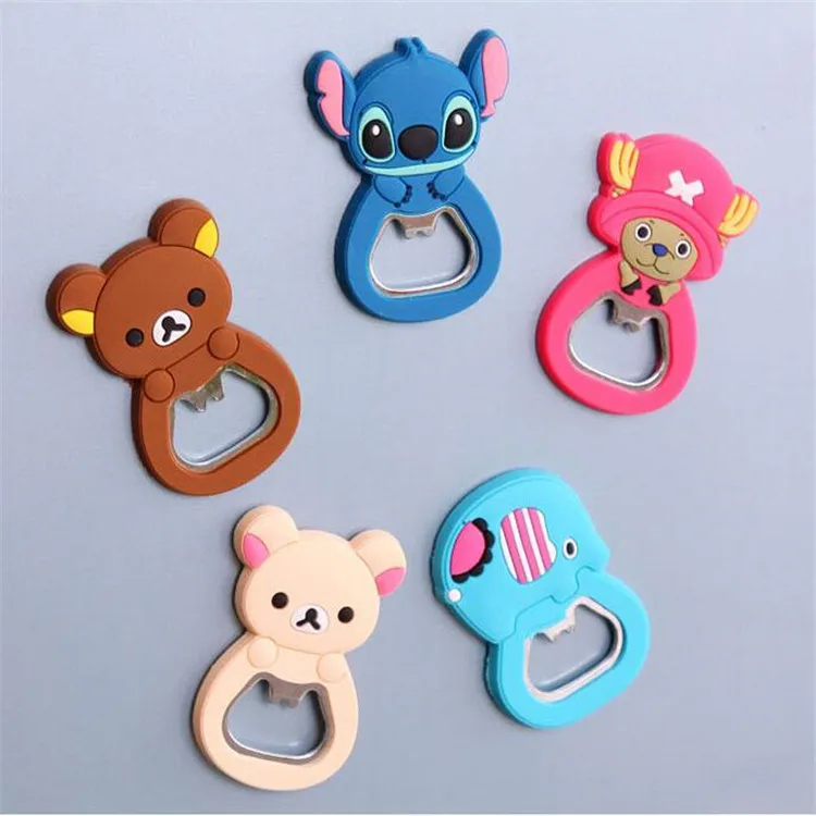 Милый мультяшный Многофункциональный силиконовый Открыватель для бутылок из