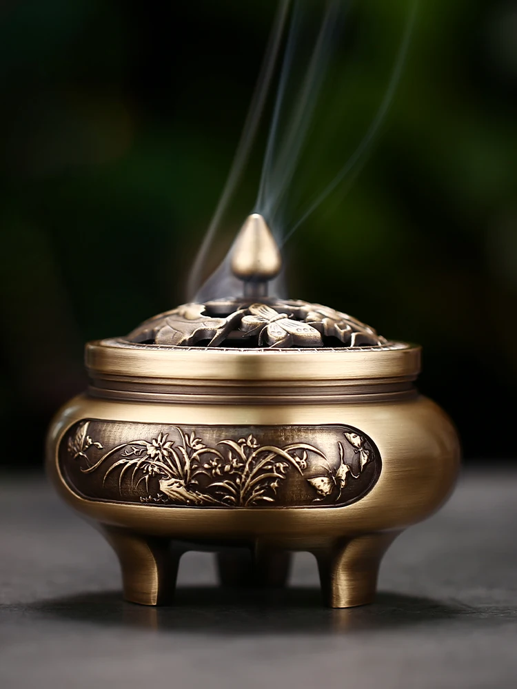 

Медный для благовоний горелки статуя горшок современный благовония для ароматерапии горелка свечи Quemador де Incienso, арома лампа Курильницы BG50IB