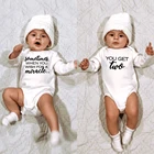 Повседневное боди для новорожденных мальчиков и девочек, комбинезон с длинным рукавом и принтом в виде букв, комбинезон из двух предметов, Одинаковая одежда для близнецов 0-24 месяцев