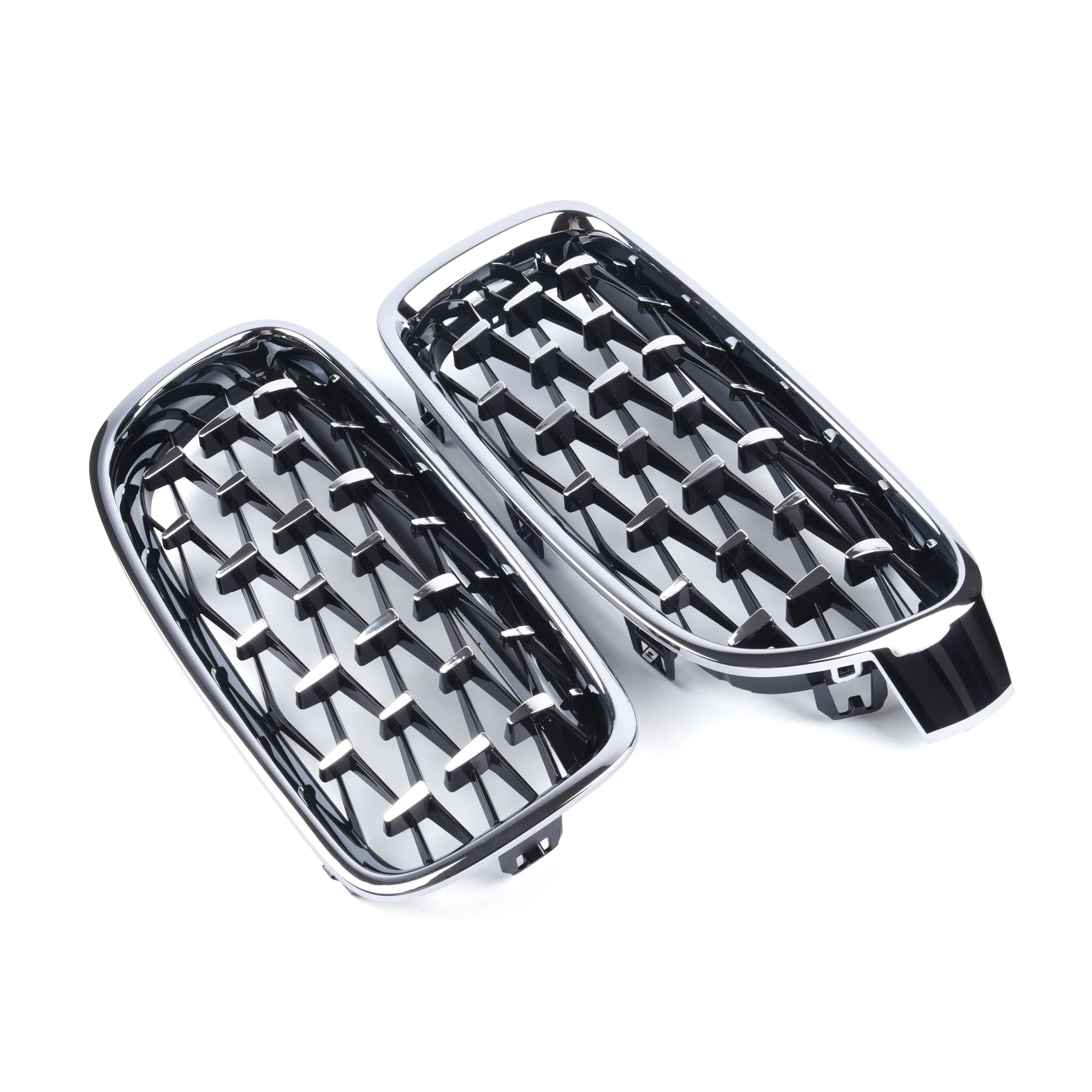 Хромированный бриллиантовый передний гриль для почек глянцевый черный подходит