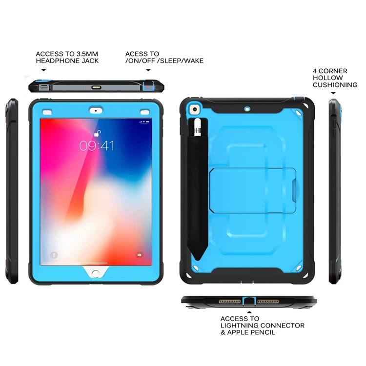 Новинка для iPad чехол 9,7 с iPad карандаш держатель для iPad Air 2 планшет funda противоударный чехол и чехол для хранения плечевой ремень