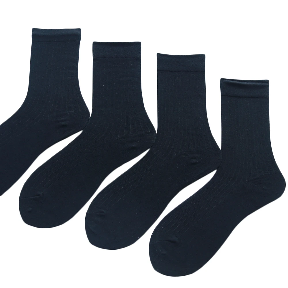 Woman Simple Design Socks Four Pairs One Pack Black Skateboard Socks Combed Cotton Textile Deodorant Sweat Absorbent