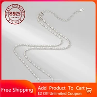 women silver necklace sterling silver 925 beads choker chain for women fashion necklace party entertainment jewelry accessories