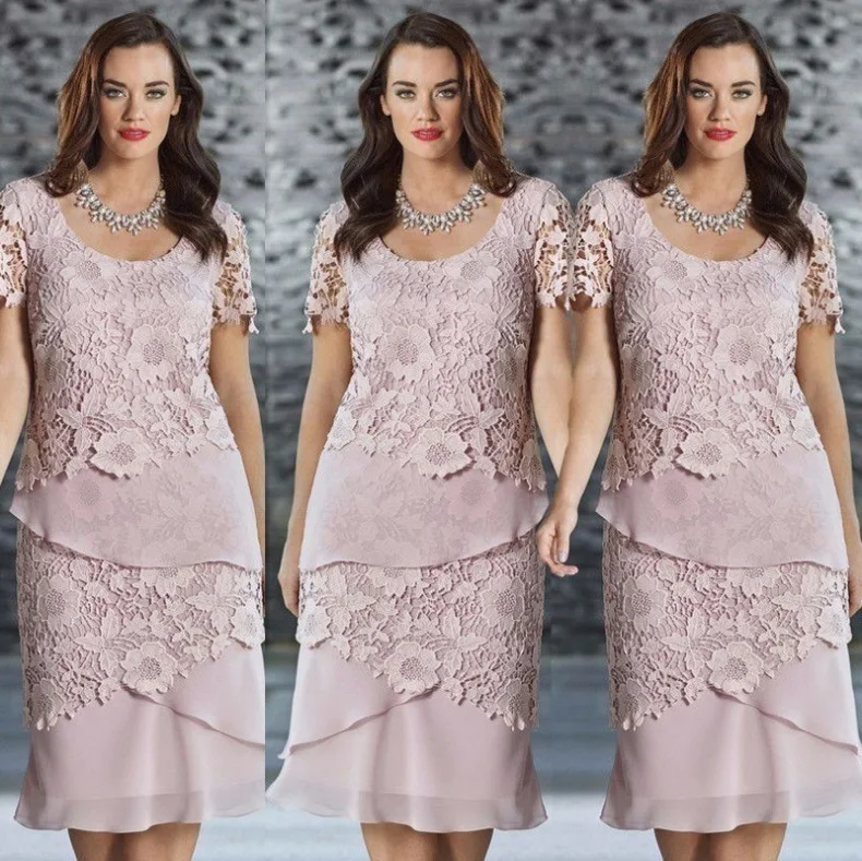 BacklakeGIrls/Коллекция 2020 года Прямые кружевные платья с круглым вырезом и короткими