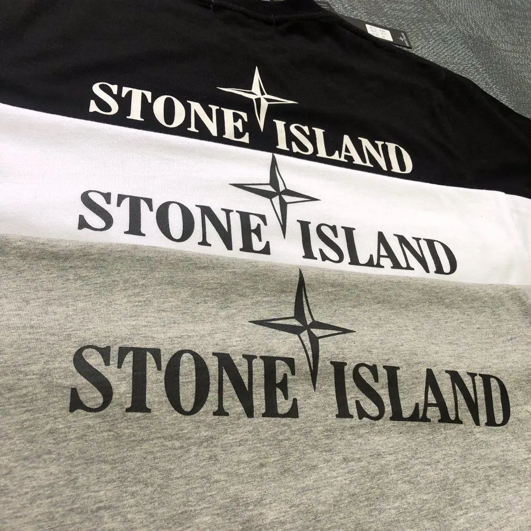 

Mens stone island 18FW Letter Classic short-sleeved Tee summer cotton T-shirt Size M-XXL | 626