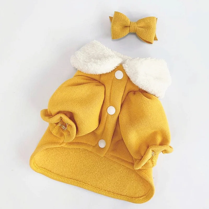 Корейская одежда для домашних животных котов Зимние Теплые Милые хлопковые