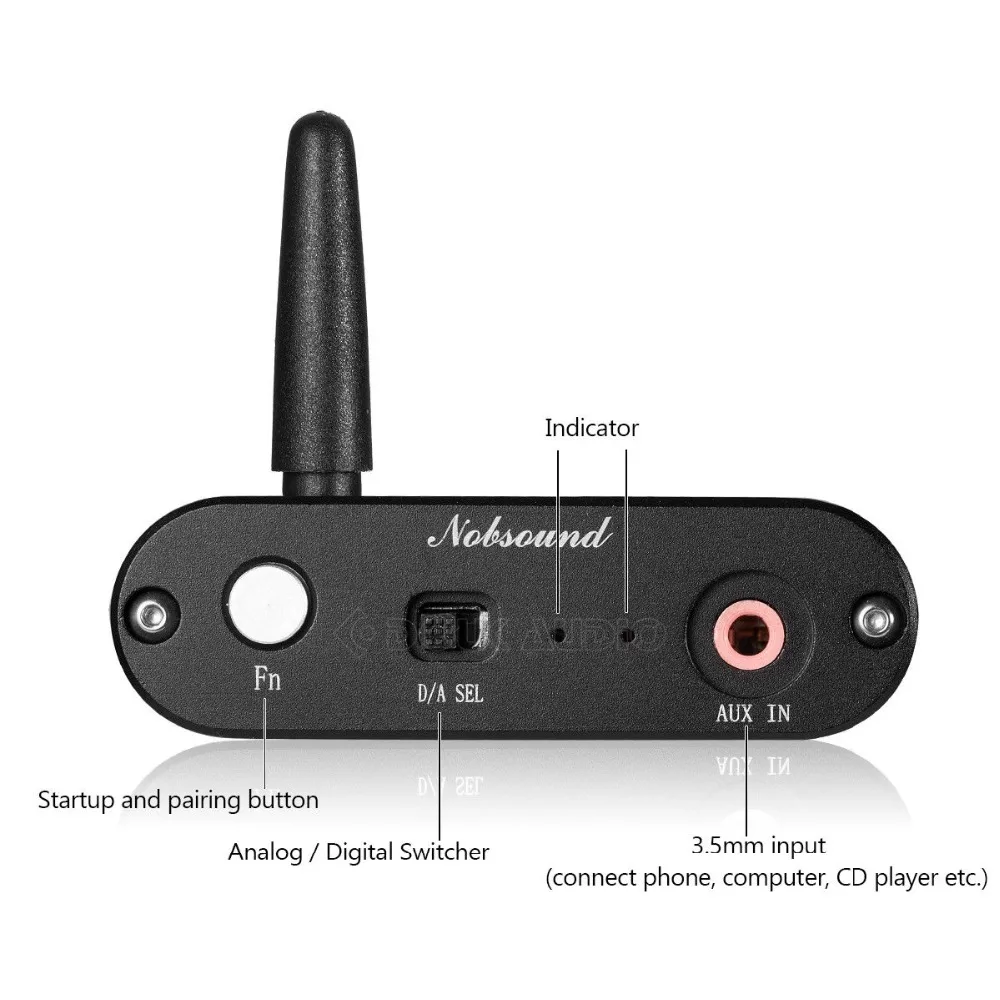 Миниатюрный Bluetooth 5 0 Hi-Fi передатчик без потерь Nobsound CSR8675 беспроводной адаптер