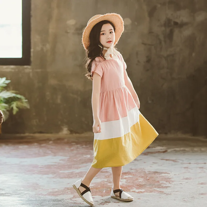 Детские платья для девочек новинка 2020 детское Хлопковое платье Повседневное