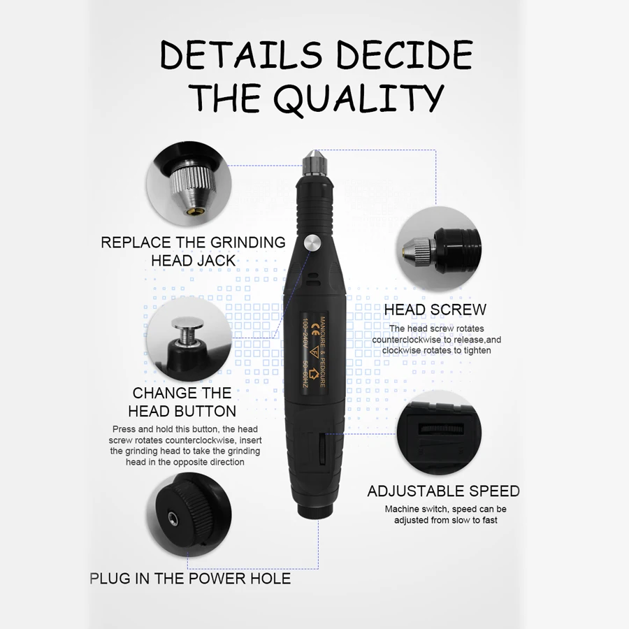 1 Набор Профессиональный Электрический маникюрный набор фреза для ногтей