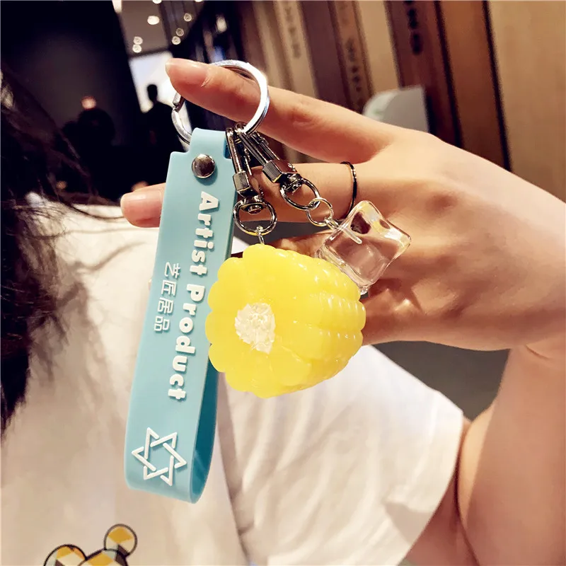 

Lce Cube Resin Charms Jewelry Accessory Summer Creative Ice Floating Keychain Making Children's Toys Lemon Slice Key Ring Food