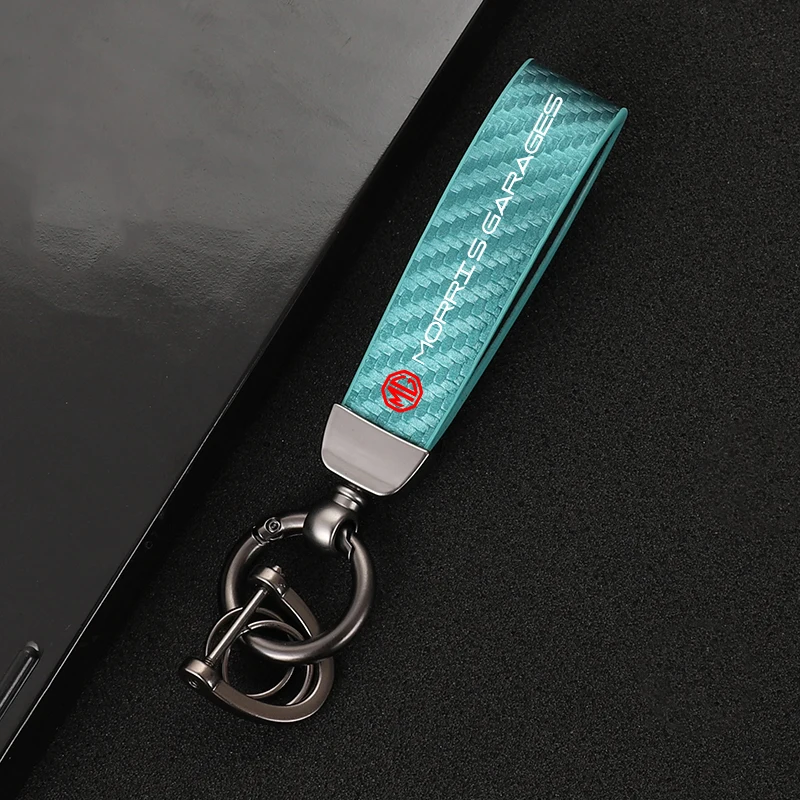 

Leather Car KeyChain 360 Degree Rotating Horseshoe Key Rings For MG ZS GS 5 Gundam 350 Parts TF GT 6 Auto Accessories Stickers