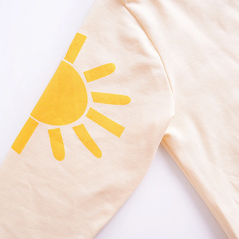 2019 осень и зима новый дизайн детская одежда с бахромой Радужное Солнце Футболка