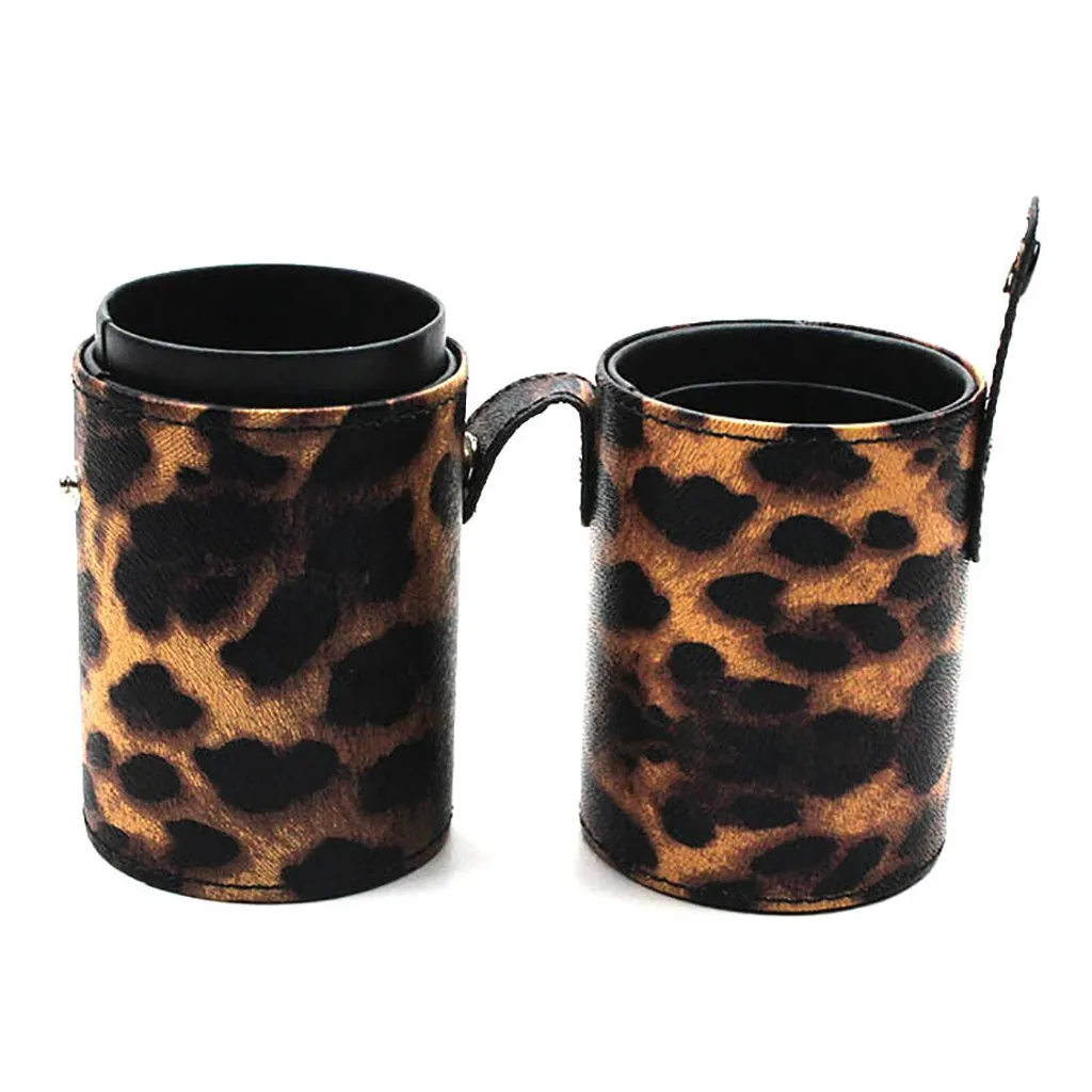 1Pcs Makeup brush Holder Fashion PU Convenient Portable Leather Cosmetic Brush Cup Pen Container Case Tube Storage Box#YL5