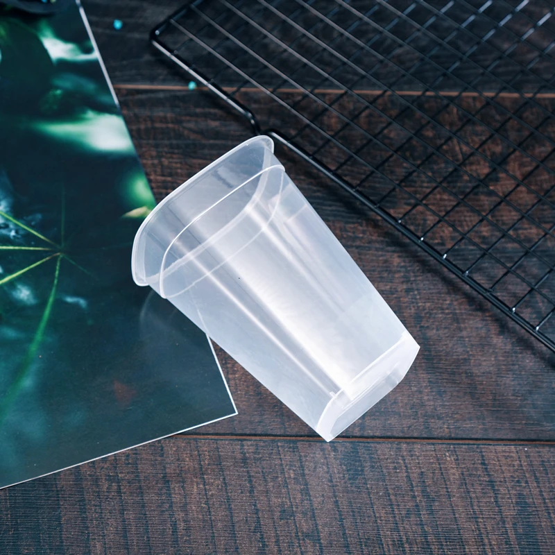 50 шт. одноразовые квадратные красные чашки для молока и чая 500 мл|Одноразовые