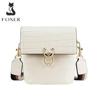 foxer women crossbody bags chic purse alligator leather shoulder bag for lady high quality classic brand bag female perfect gift
