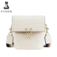 FOXER Women Crossbody Bags Chic Purse Alligator Leather Shoulder Bag for Lady High Quality Classic Brand Bag Female Perfect Gift