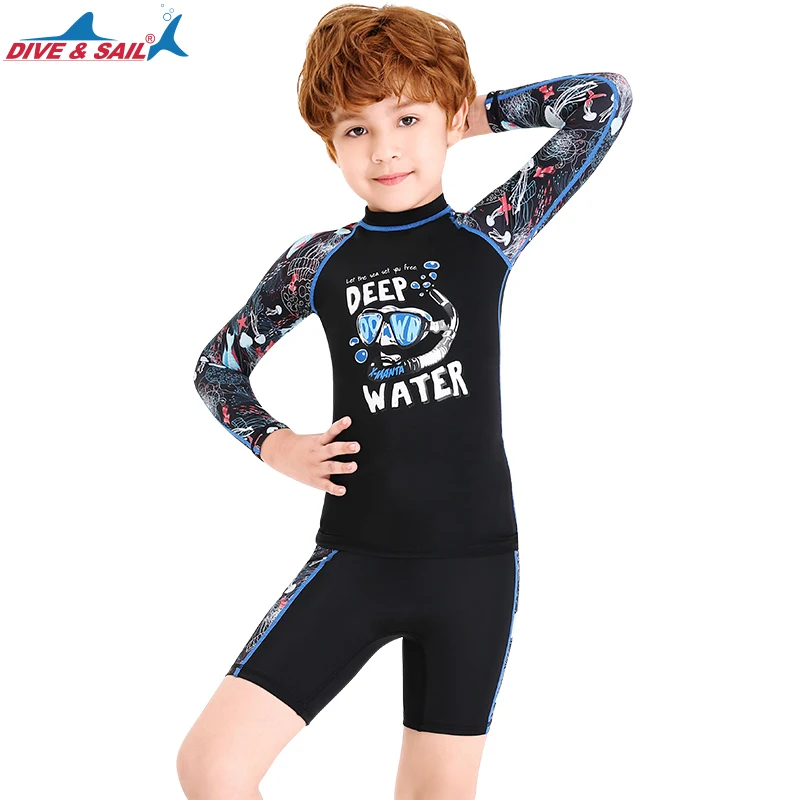 Купальные костюмы из двух предметов для мальчиков и девочек детские купальные с